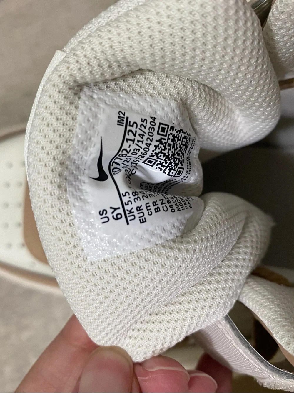 Nike Women's High-Top Sneakers in Beige and White